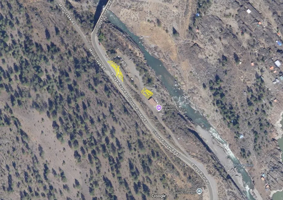 Parking areas at Xwísten Experience Tours